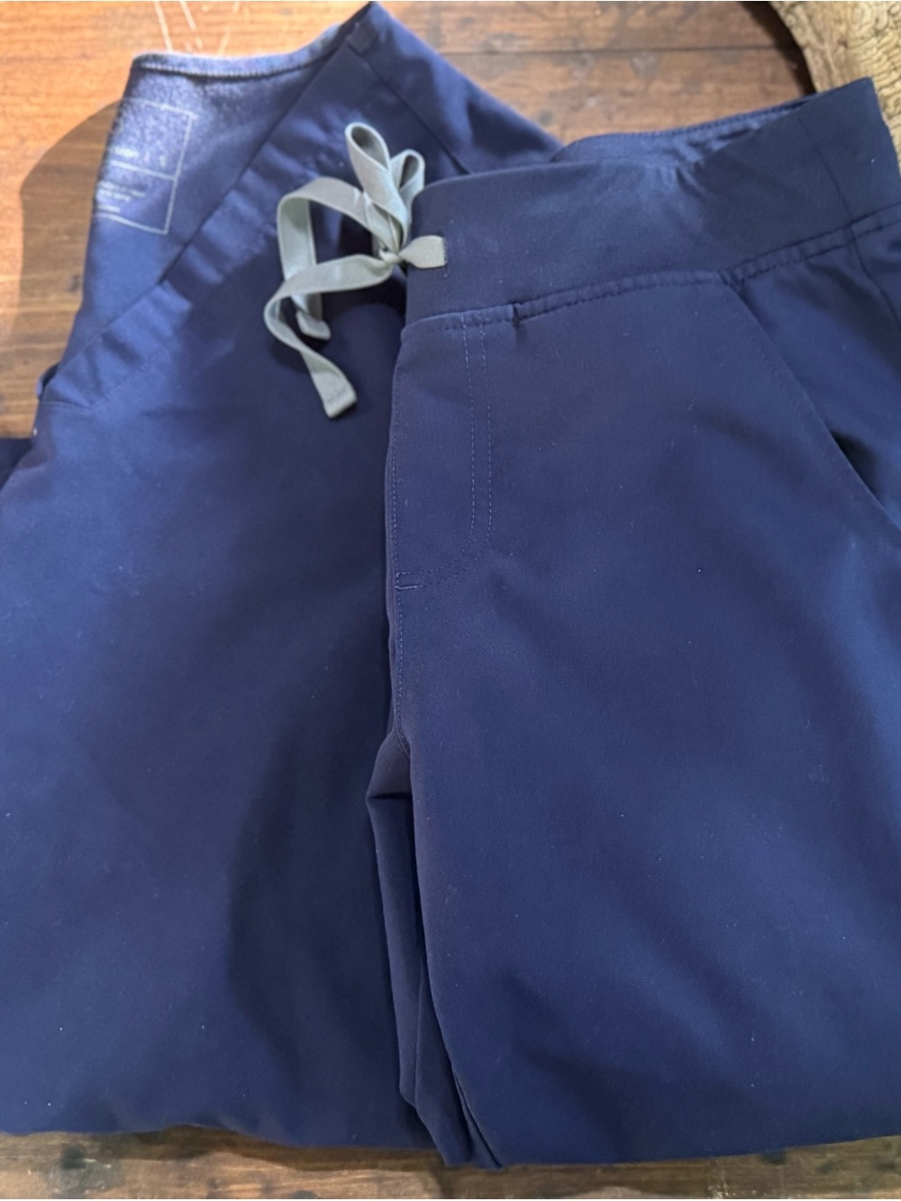 Figs Blue Navy Drawstring Pants and Top Set